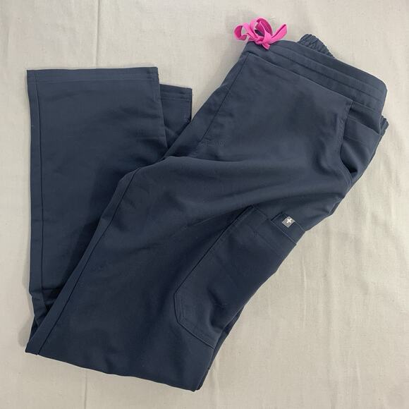 NWT Figs Technical Collection Pants Womens M/P Navy Blue Pink Tie - Picture 1 of 11